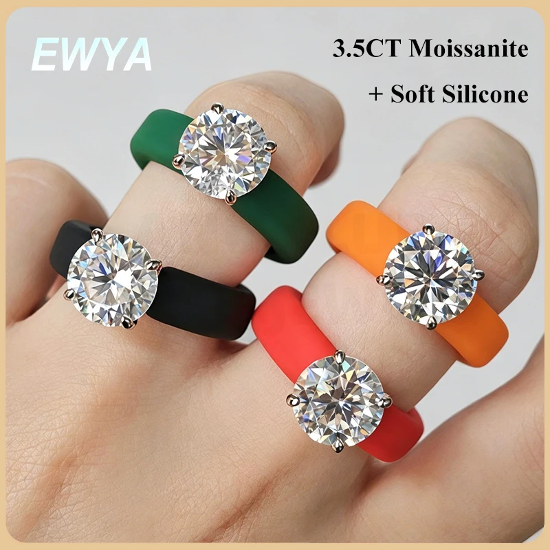 EWYA Premium 3.5CT Round Cut Moissanite Eco-friendly Silicone Ring for Women s925 Silver Comfortable Daily Sport Engagement Band
EWYA Premium 3.5CT Round Cut Moissanite Eco-friendly Silicone Ring for Women s925 Silver Comfortable Daily Sport Engagement Band