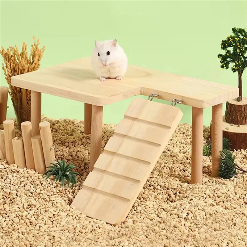 Versatile Hamster Wooden Ladder Platform Jumping Board Playground Hamster Climbing Toy Small Pet Stair Toy
Versatile Hamster Wooden Ladder Platform Jumping Board Playground Hamster Climbing Toy Small Pet Stair Toy