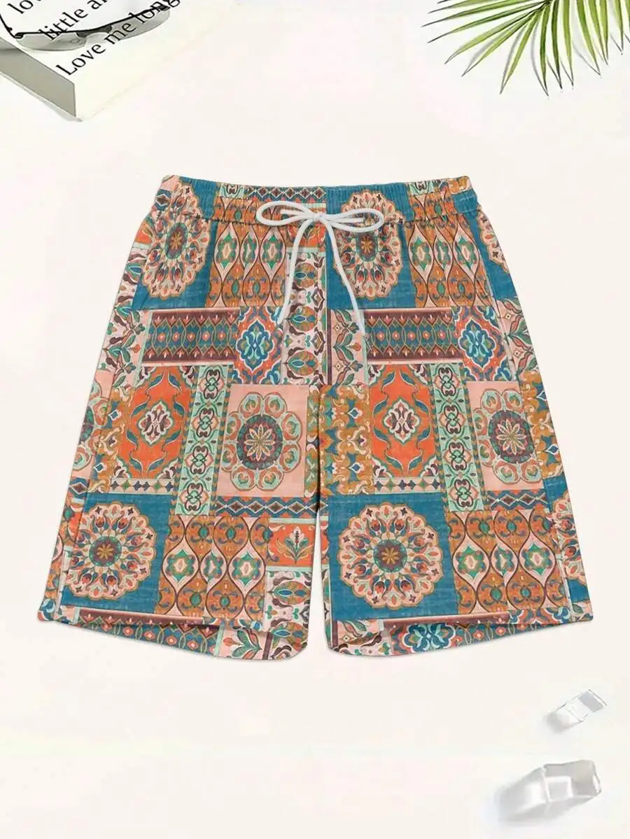 Mens Casual Beach Shorts With Bohemian Patchwork Print Summer Vacation Shorts
Mens Casual Beach Shorts With Bohemian Patchwork Print Summer Vacation Shorts