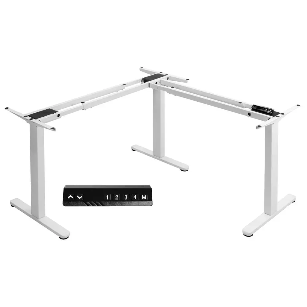 Electric MultiMotor Height Adjustable Corner 3 Leg Standing Desk, Sit Stand Ergonomic L Frame with Push Button Controller, Whit
Electric MultiMotor Height Adjustable Corner 3 Leg Standing Desk, Sit Stand Ergonomic L Frame with Push Button Controller, Whit