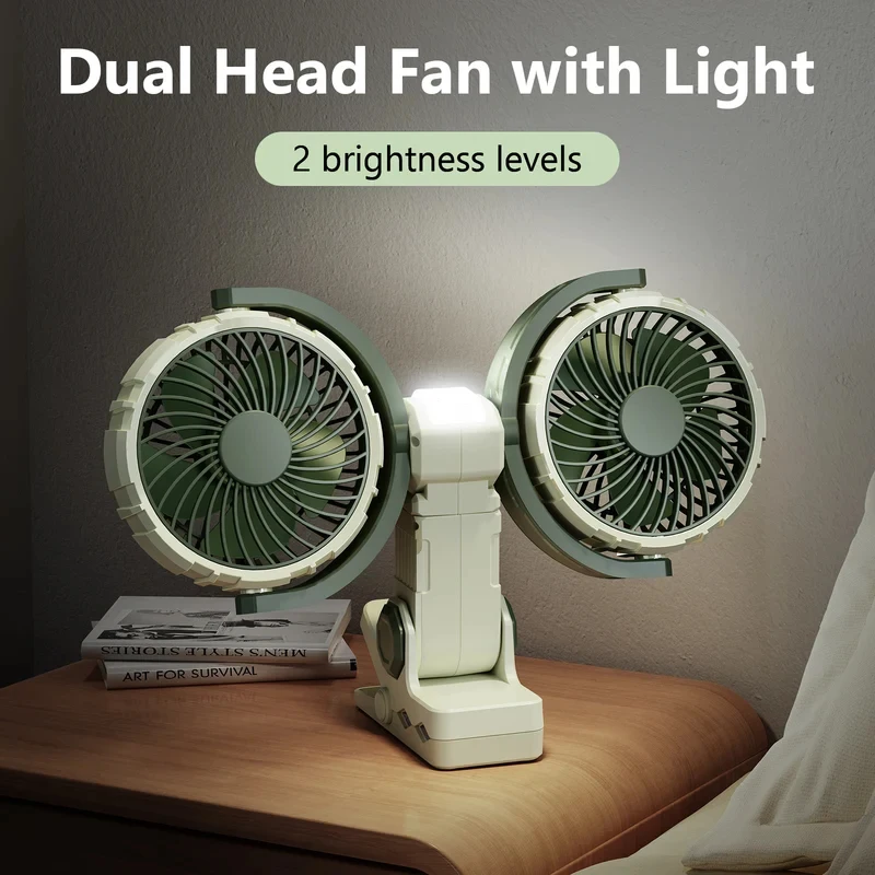 Hipacool Car Clip Dual Head Fan 360° Rotatable 4000mAh 3-Speeds Two Light Modes USB Rechargeable Desktop Cooling Air Fan
Hipacool Car Clip Dual Head Fan 360° Rotatable 4000mAh 3-Speeds Two Light Modes USB Rechargeable Desktop Cooling Air Fan