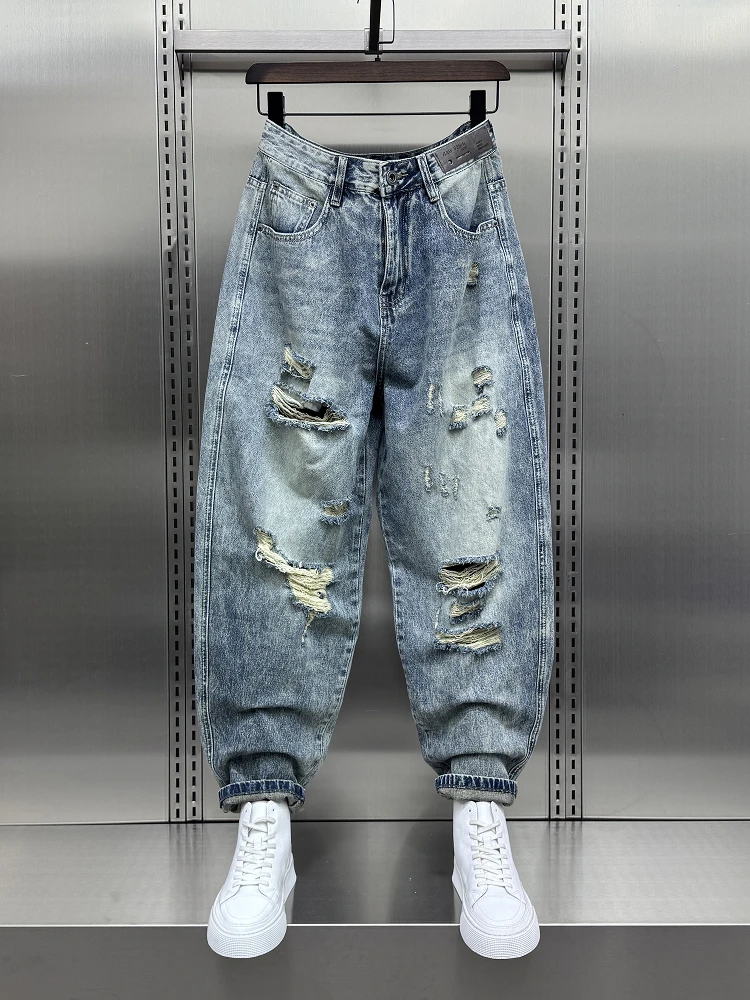 Мужские джинсы в стиле ретро-американский вейд, летние, новые, в стиле харлан, с рваными элементами, широкие штанины, средняя посадка, длинные, из хлопка...
Мужские джинсы в стиле ретро-американский вейд, летние, новые, в стиле харлан, с рваными элементами, широкие штанины, средняя посадка, длинные, из хлопка...