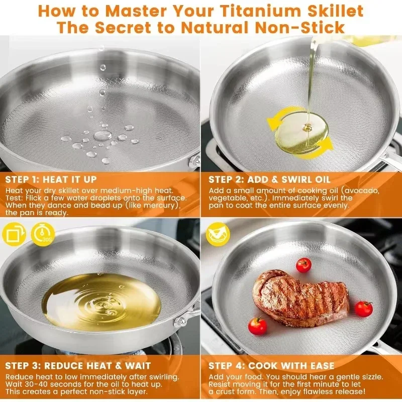 26/28cm Pure Titanium Frying Pan with Lid Non Stick Uncoated Fish Scale Hammer Pattern Titanium Skillet For Home Cookware
26/28cm Pure Titanium Frying Pan with Lid Non Stick Uncoated Fish Scale Hammer Pattern Titanium Skillet For Home Cookware