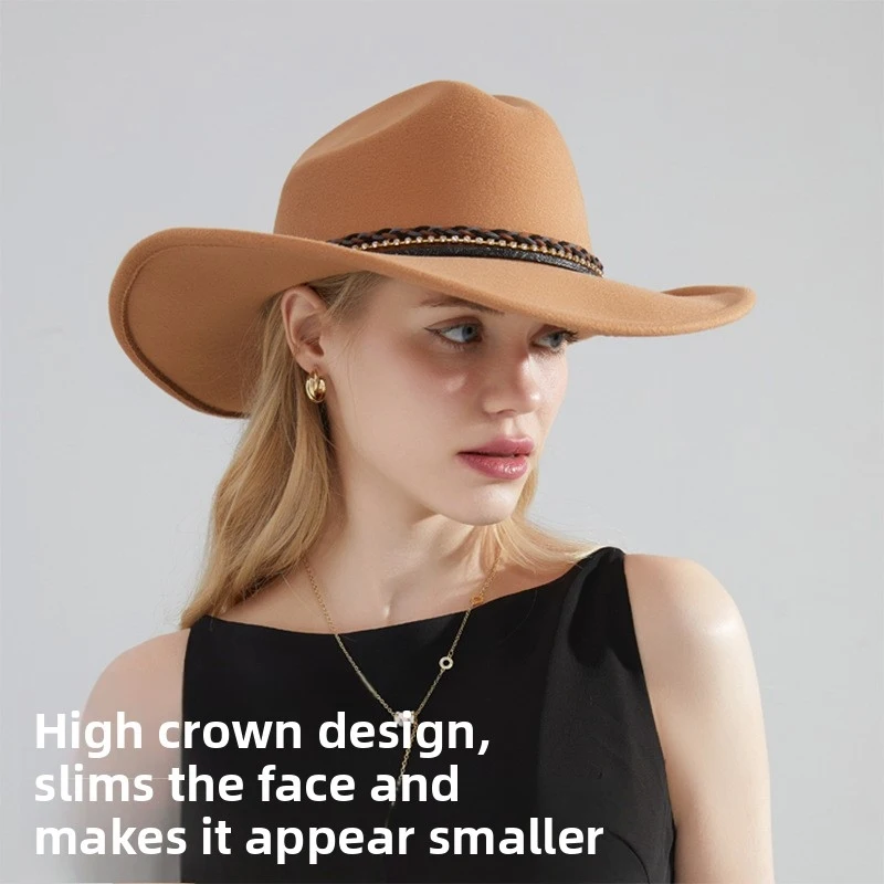 Customized crossborder hats straw hat, European and American woolen hats women's solid color cowboy hats men's festive felt hats
Customized crossborder hats straw hat, European and American woolen hats women's solid color cowboy hats men's festive felt hats