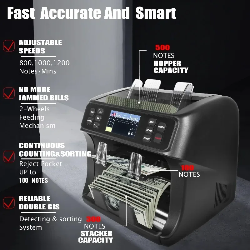 【Factory】2 Pocket CIS Mix Currency Counting Machine Denomination Currency Bank Money Counter And Sorter
【Factory】2 Pocket CIS Mix Currency Counting Machine Denomination Currency Bank Money Counter And Sorter