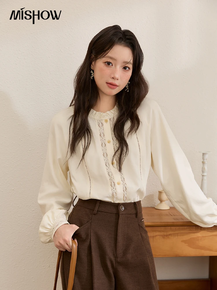 MISHOW Beige Casual Shirt for Women's 2025 Autumn Winter French Wooden Ear Stand Collar Top Retro Loose Shirt Woman MXE51C2418
MISHOW Beige Casual Shirt for Women's 2025 Autumn Winter French Wooden Ear Stand Collar Top Retro Loose Shirt Woman MXE51C2418