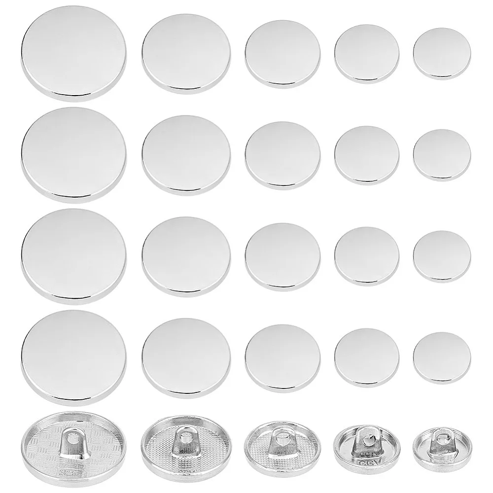 Alloy Shank Buttons 1-Hole Flat Round Platinum 11.5~20x7mm Hole: 2mm 20pcs/size 100pcs/box
Alloy Shank Buttons 1-Hole Flat Round Platinum 11.5~20x7mm Hole: 2mm 20pcs/size 100pcs/box