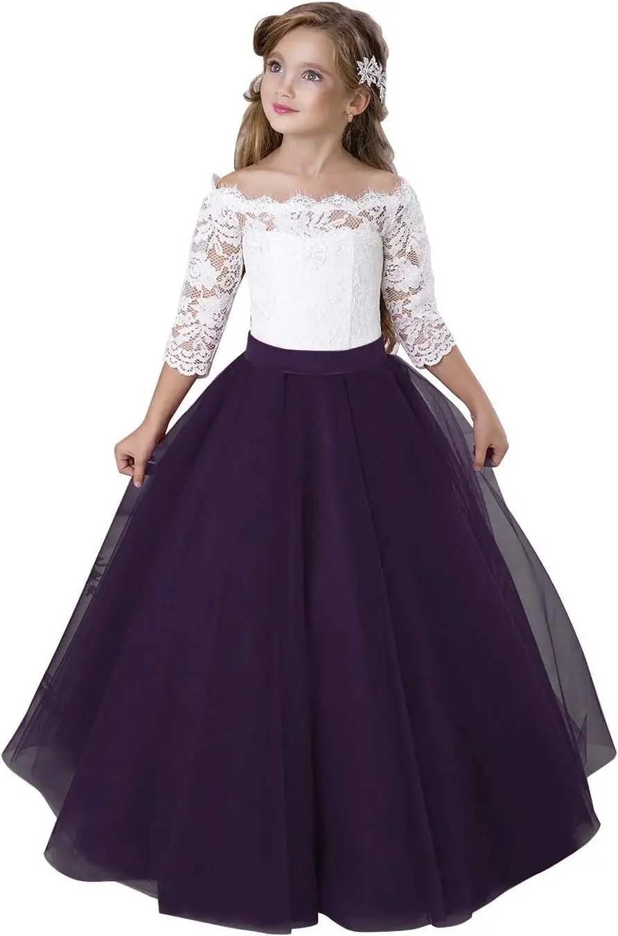 Flower Girl Dress Long Sleeve Kids White Lace Kids Pageant Party Christmas Ball Gown First Communion Dresses
Flower Girl Dress Long Sleeve Kids White Lace Kids Pageant Party Christmas Ball Gown First Communion Dresses