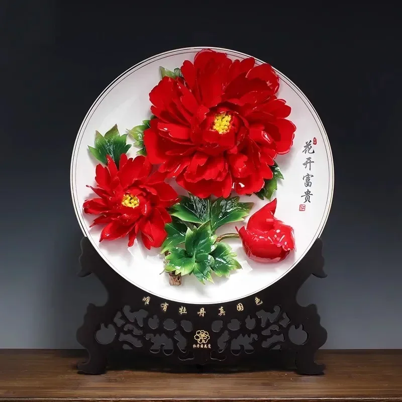 Ceramic Plate, Handmade Art Gold Edged Peony Flower Porcelain Plate, Home Living Room Decoration Hanging Plate, Gift Box
Ceramic Plate, Handmade Art Gold Edged Peony Flower Porcelain Plate, Home Living Room Decoration Hanging Plate, Gift Box