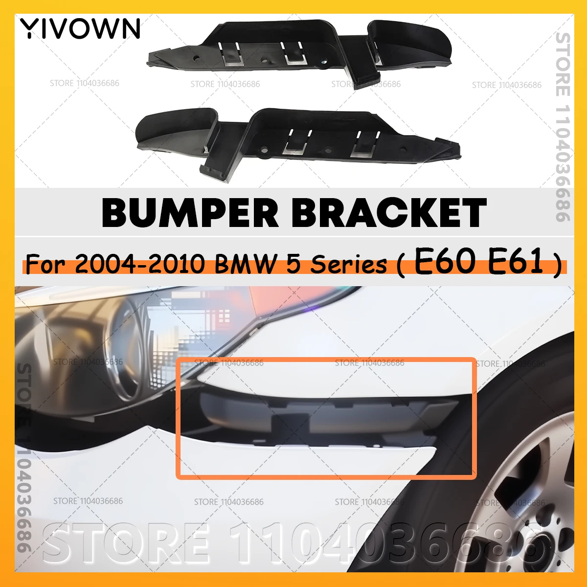 For 2004-2010 BMW 525i 528i 530i 535i 545i 550i (E60 E61) Front Bumper Support Retainer Bracket 51117033705 51117033706
For 2004-2010 BMW 525i 528i 530i 535i 545i 550i (E60 E61) Front Bumper Support Retainer Bracket 51117033705 51117033706
