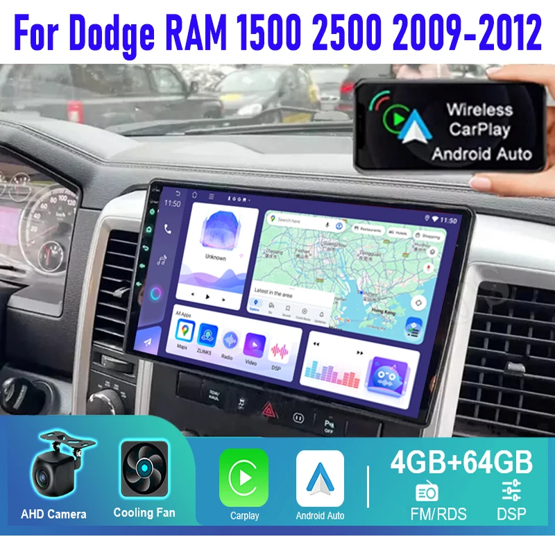 10'' For Dodge RAM 1500 2500 2009-2012 Car Radio Head Unit Wireless Apple Carplay Android 13 Intelligent System GPS Navi 4-64GB
10'' For Dodge RAM 1500 2500 2009-2012 Car Radio Head Unit Wireless Apple Carplay Android 13 Intelligent System GPS Navi 4-64GB