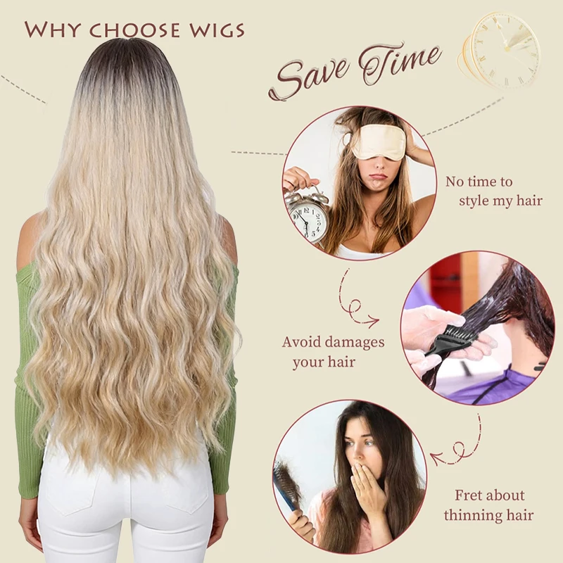 Ombre Platinum Blonde Long Wavy Wig with Air Bangs Natural Looking Heat Resistant Synthetic Wigs For Women Daily Party Cosplay
Ombre Platinum Blonde Long Wavy Wig with Air Bangs Natural Looking Heat Resistant Synthetic Wigs For Women Daily Party Cosplay