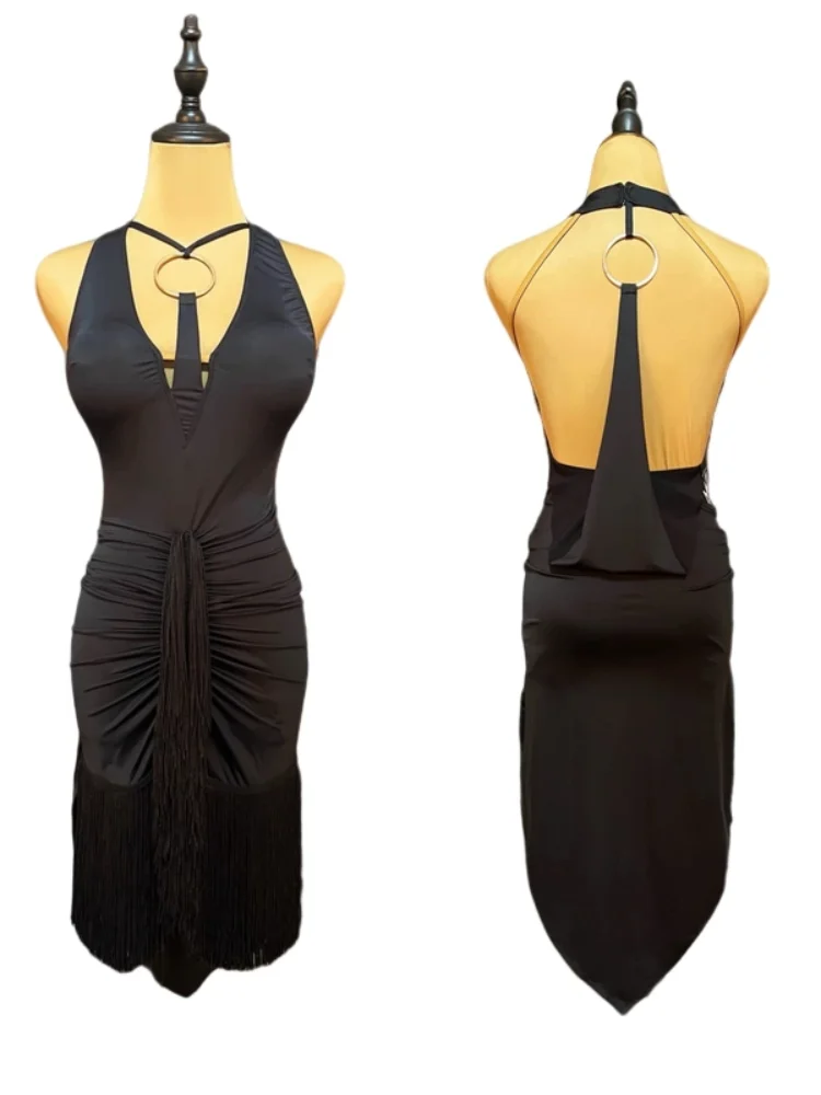 MZDance Women Halter Latin Dance Dress with Metal Ring Decor & Fringe for Cha Cha, Samba, Salsa Training & Performance
MZDance Women Halter Latin Dance Dress with Metal Ring Decor & Fringe for Cha Cha, Samba, Salsa Training & Performance