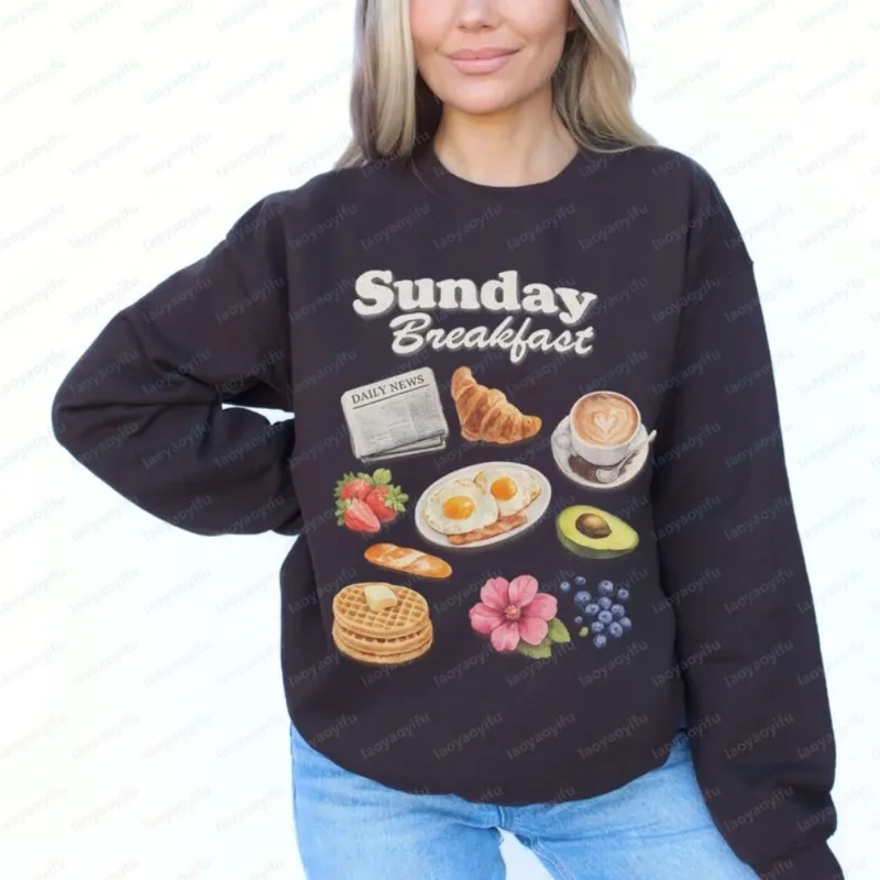 Sunday Breakfast Sweatshirt Cozy Brunch Sweater Coffee Croissant Eggs Waffles Shirt Vintage Food Pullover Breakfast Lover Gift
Sunday Breakfast Sweatshirt Cozy Brunch Sweater Coffee Croissant Eggs Waffles Shirt Vintage Food Pullover Breakfast Lover Gift