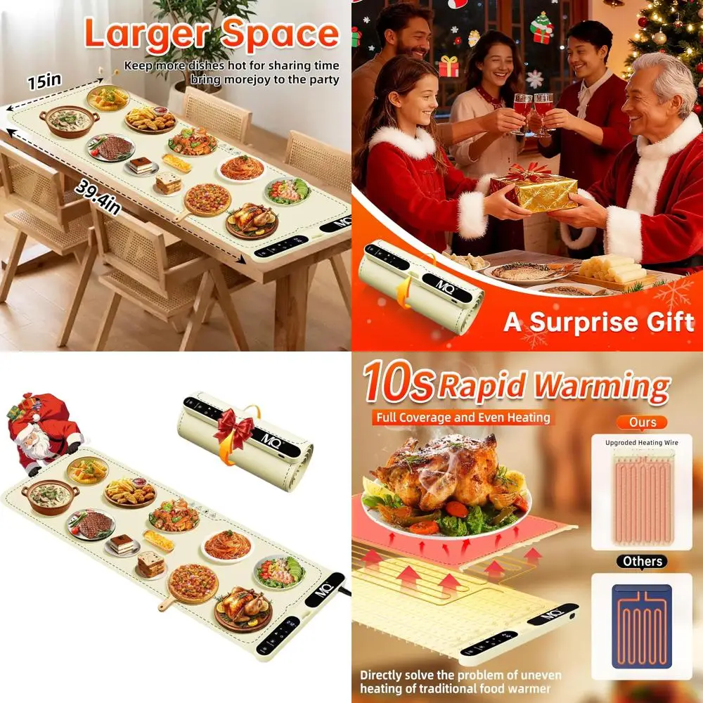 Очень большой силиконовый электрический подогревающий коврик 39,4x15 дюймов с 7 уровнями температуры и 8-часовым таймером для еды, портативный для частиц
Очень большой силиконовый электрический подогревающий коврик 39,4x15 дюймов с 7 уровнями температуры и 8-часовым таймером для еды, портативный для частиц