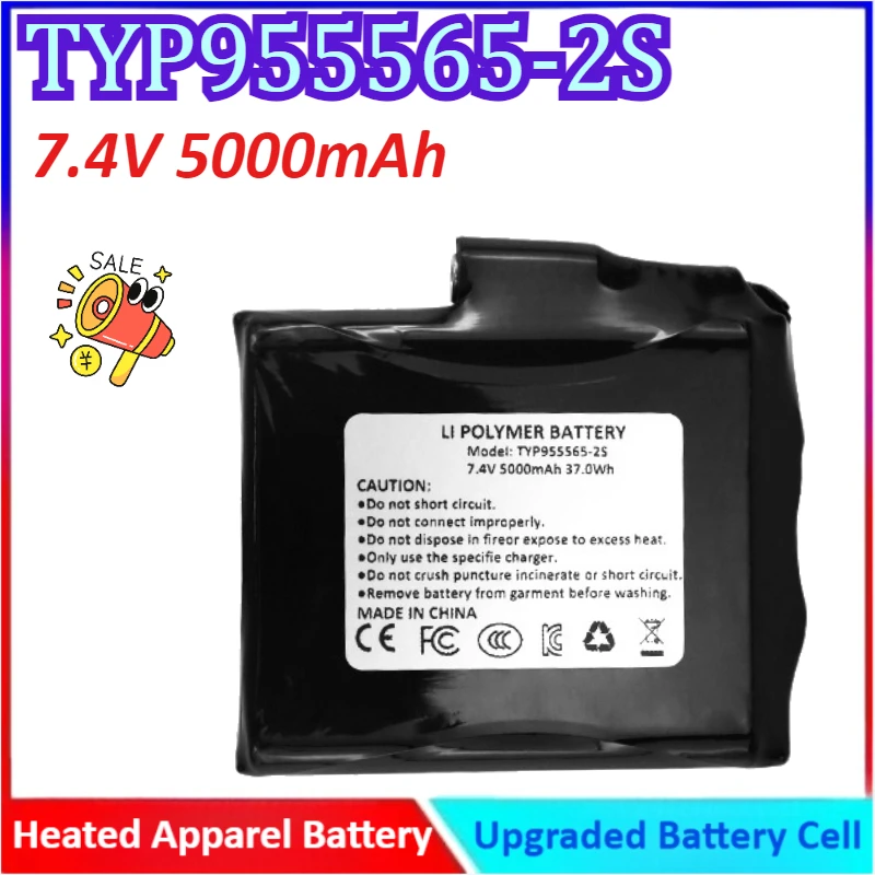 TYP955565-2S 7.4V 5000mAh Lithium Heated Apparel Battery Battery For Heating Vest Socks Winter Antifreeze Heating Battery
TYP955565-2S 7.4V 5000mAh Lithium Heated Apparel Battery Battery For Heating Vest Socks Winter Antifreeze Heating Battery