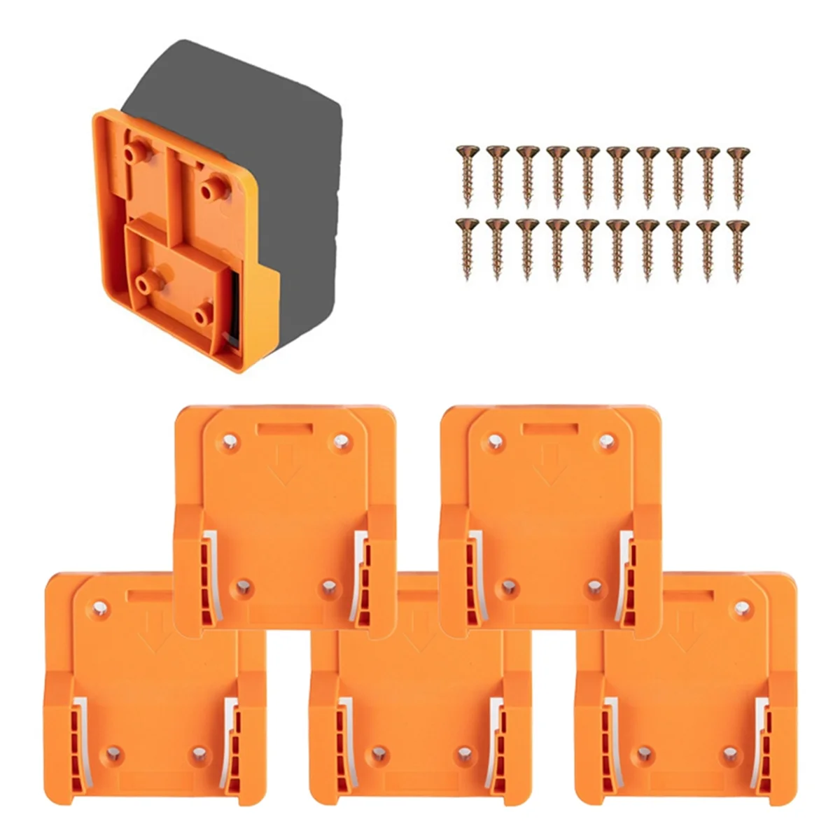 TFBC 5Pack Battery Wall Mount Holder & Drill Tool Mount - for 18V Li-Ion Drill, Fits Work Van, Shelf, Toolbox 
TFBC 5Pack Battery Wall Mount Holder & Drill Tool Mount - for 18V Li-Ion Drill, Fits Work Van, Shelf, Toolbox