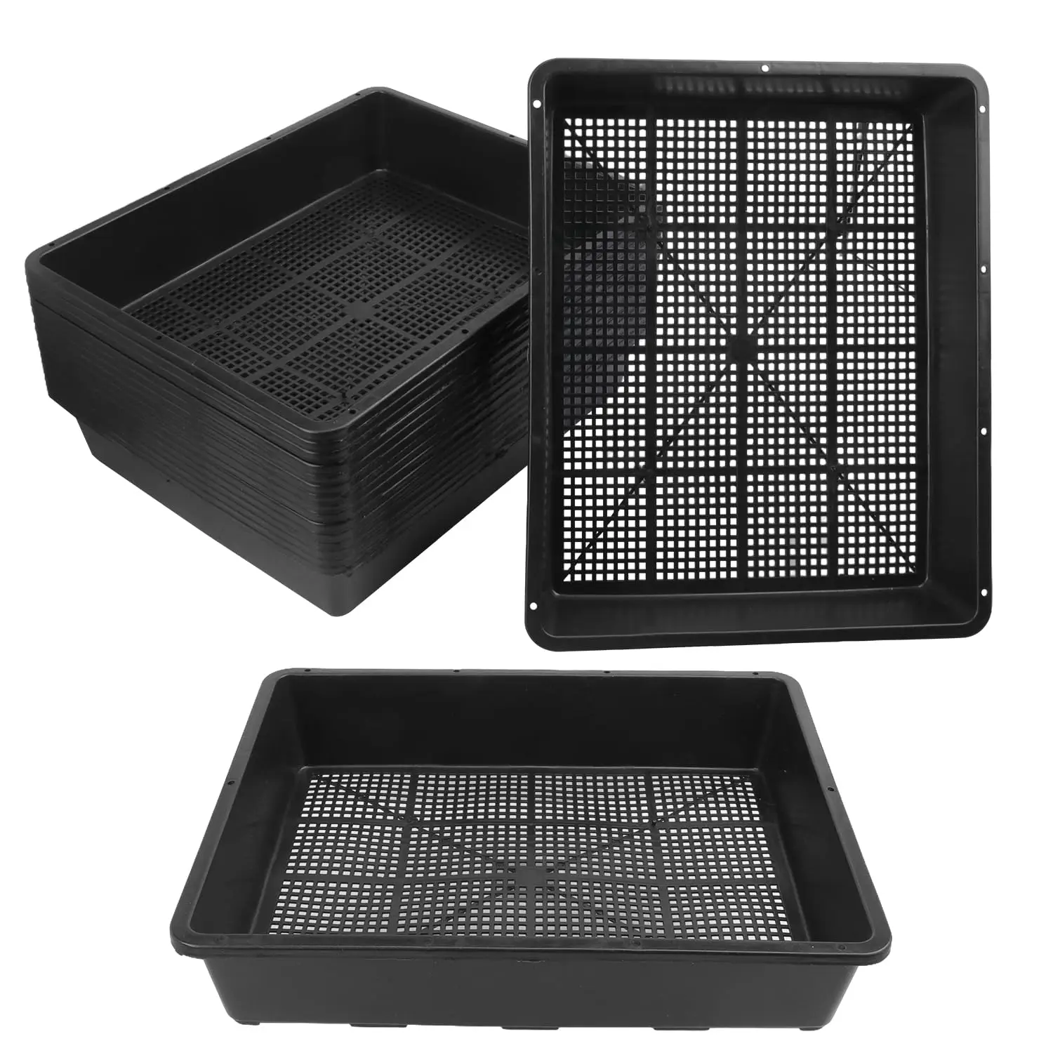 16 Pack 15x12 Inch Seed Starter Trays With Mesh Bottom For Germination Hydroponic Sprouting Microgreens Garden
16 Pack 15x12 Inch Seed Starter Trays With Mesh Bottom For Germination Hydroponic Sprouting Microgreens Garden