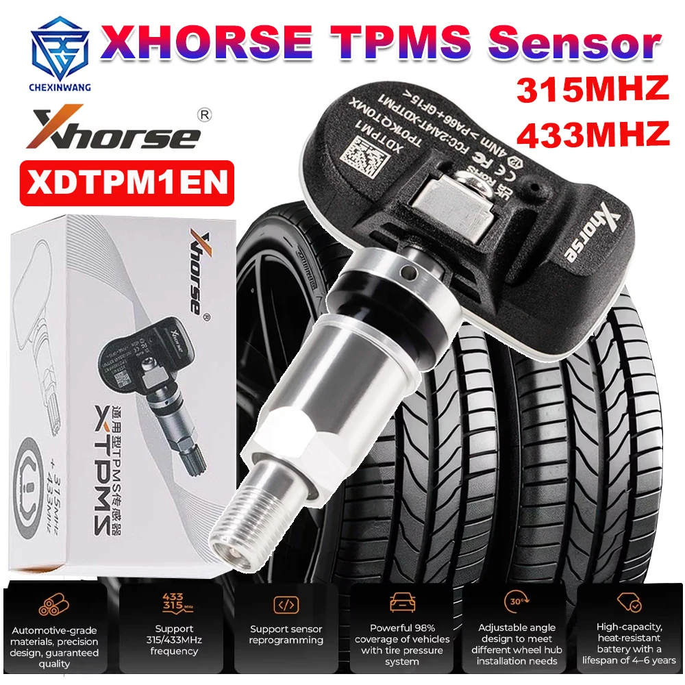 XHORSE XDTPM1EN Датчик TPMS XTPMS 315 МГц/433 МГц Программируемый датчик TPMS для мониторинга давления в шинах для ключевого инструмента MIDI/Plus/Max Pro
XHORSE XDTPM1EN Датчик TPMS XTPMS 315 МГц/433 МГц Программируемый датчик TPMS для мониторинга давления в шинах для ключевого инструмента MIDI/Plus/Max Pro