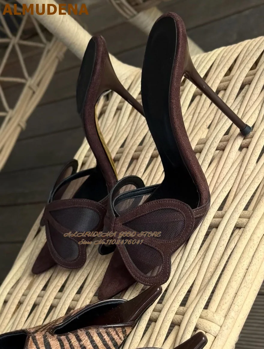 ALMUDENA Air Mesh Butterfly High Heel Mules Thin High Heel Pointed Toe Outside Modern Slippers Slip-On Elegant Dress Sandals
ALMUDENA Air Mesh Butterfly High Heel Mules Thin High Heel Pointed Toe Outside Modern Slippers Slip-On Elegant Dress Sandals
