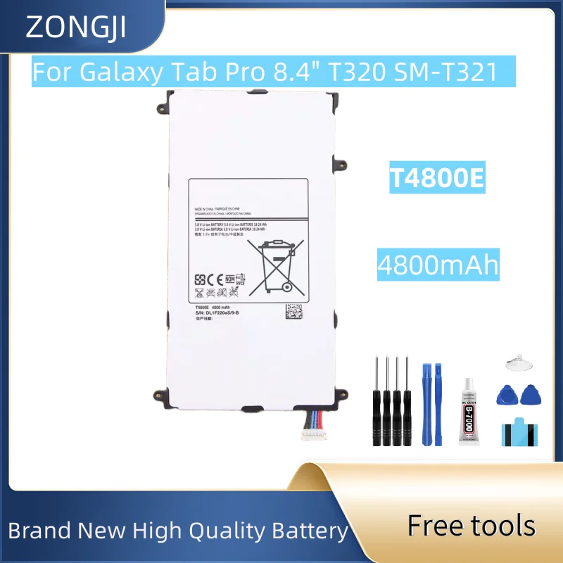 Новый аккумулятор T4800U T4800C T4800E, 4800 мАч, сменный аккумулятор для Galaxy Tab Pro 8,4 дюйма T320 SM-T321, аккумулятор + бесплатные инструменты
Новый аккумулятор T4800U T4800C T4800E, 4800 мАч, сменный аккумулятор для Galaxy Tab Pro 8,4 дюйма T320 SM-T321, аккумулятор + бесплатные инструменты