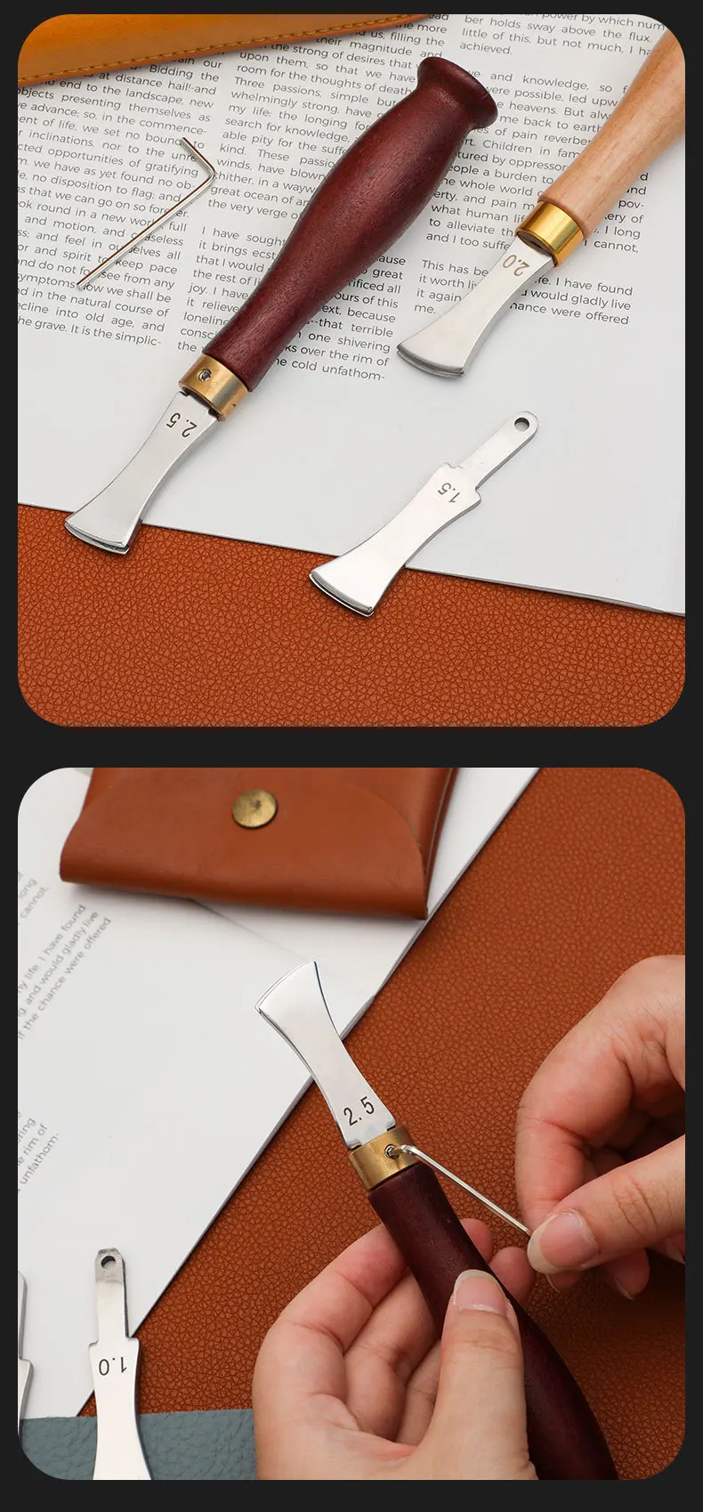 1 set Craft Tools Kit 1.0/1.5/2.0/2.5Mm Multifunctional Edge Creaser Scriber Beveler Press For Diy Crafting 
1 set Craft Tools Kit 1.0/1.5/2.0/2.5Mm Multifunctional Edge Creaser Scriber Beveler Press For Diy Crafting