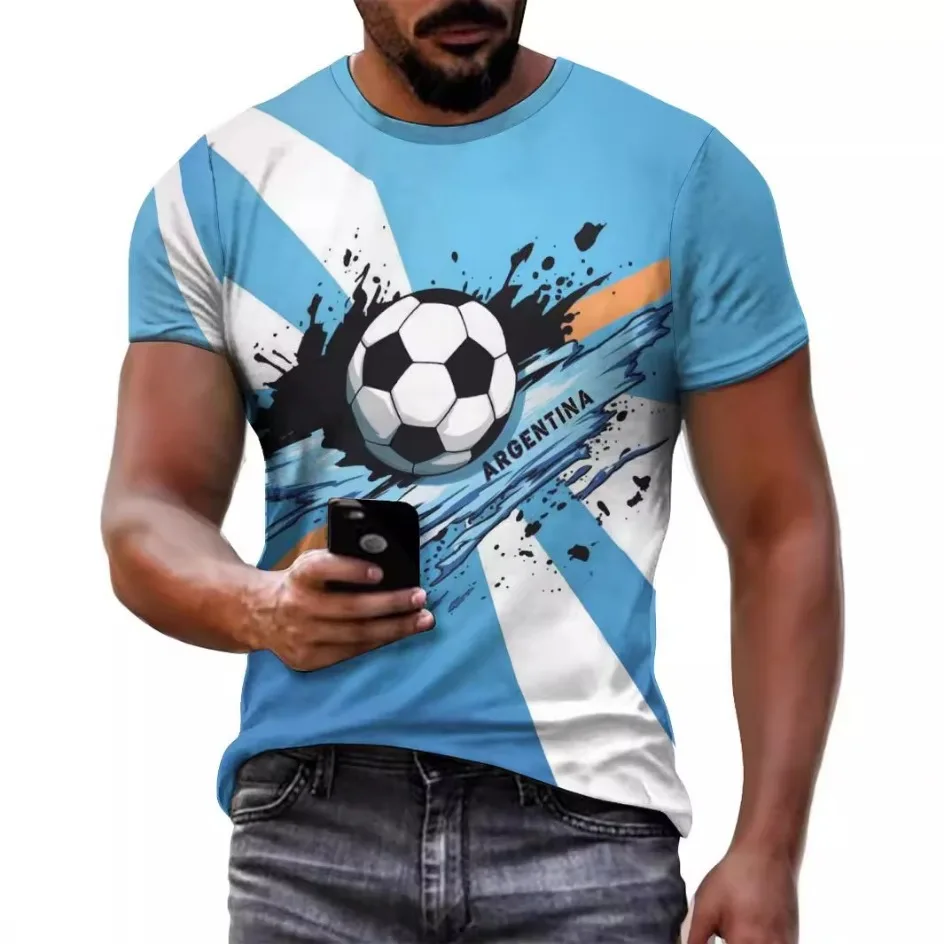 Men's street casual clothing 3D digital printing football sports loose round neck casual short sleeved T-shirt for men
Men's street casual clothing 3D digital printing football sports loose round neck casual short sleeved T-shirt for men