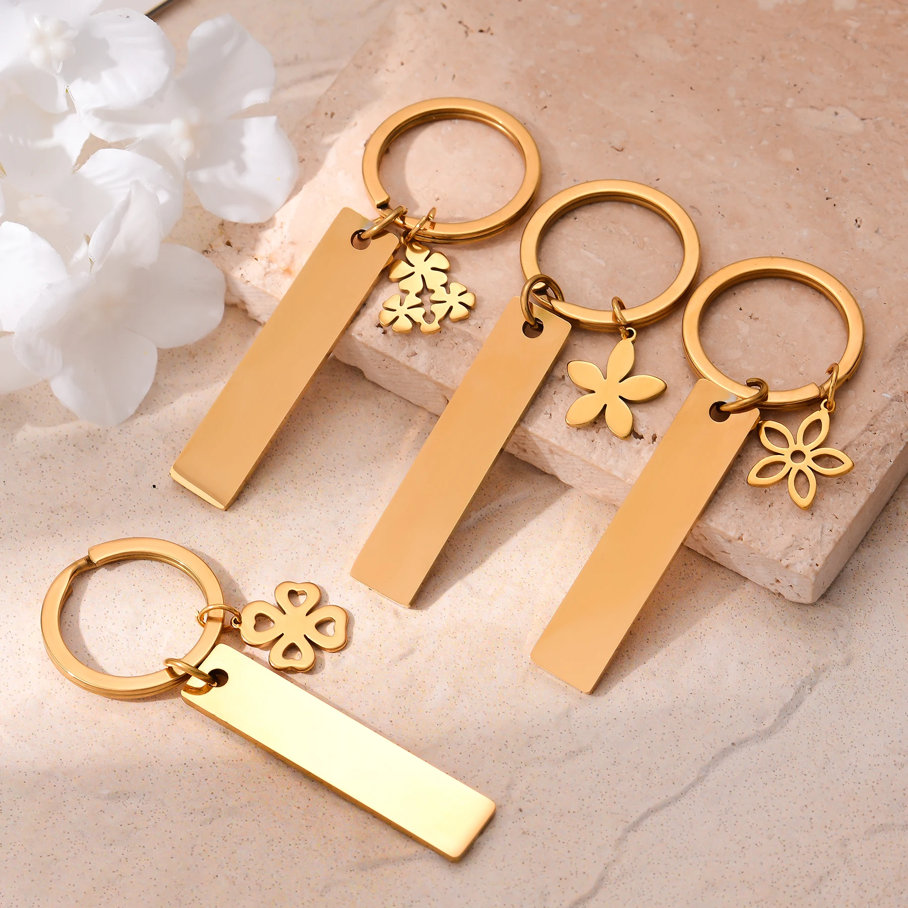 10Pcs Fashion Stainless Steel Rectangle Keychain with Flower Pendant Car Key School Bag Collar Accessories Keyring
10Pcs Fashion Stainless Steel Rectangle Keychain with Flower Pendant Car Key School Bag Collar Accessories Keyring