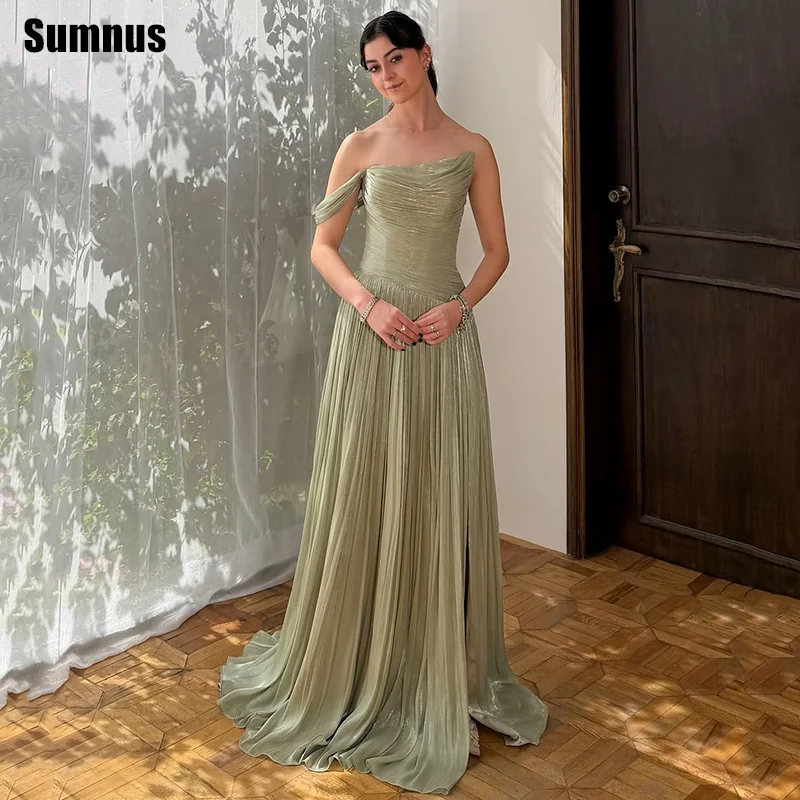 Sumnus Modern Sage Green A-Line Evening Dresses One Shoulder Ruched Pleated Metallic Maxi Prom Dress 2026 vestidos Customized
Sumnus Modern Sage Green A-Line Evening Dresses One Shoulder Ruched Pleated Metallic Maxi Prom Dress 2026 vestidos Customized