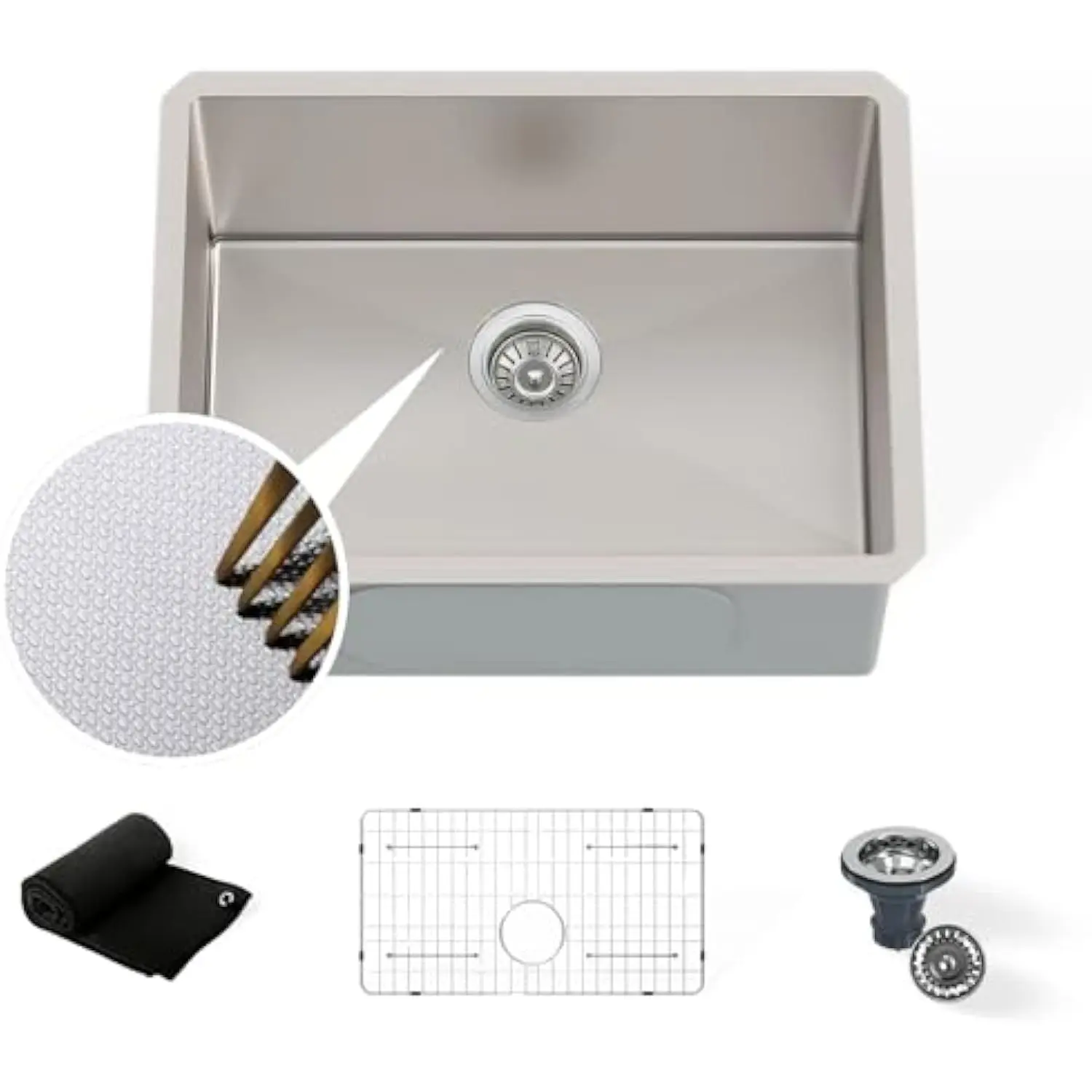 Undermount Embossed Kitchen Sink, 23X19", Scratch-Resistant 3D Microbead Finish, Single Bowl Stainless Steel, 10 Deep, Easy-Cle
Undermount Embossed Kitchen Sink, 23X19", Scratch-Resistant 3D Microbead Finish, Single Bowl Stainless Steel, 10 Deep, Easy-Cle