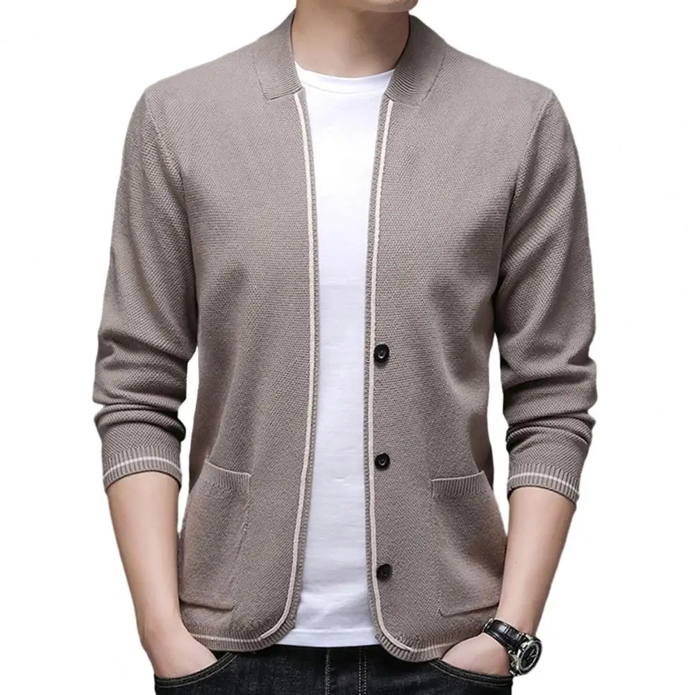 Solid Color Sweater Coat Stylish Men's Knitted Cardigan Sweater Single-breasted Solid Color Long Sleeve Buttons Pockets for Fall
Solid Color Sweater Coat Stylish Men's Knitted Cardigan Sweater Single-breasted Solid Color Long Sleeve Buttons Pockets for Fall