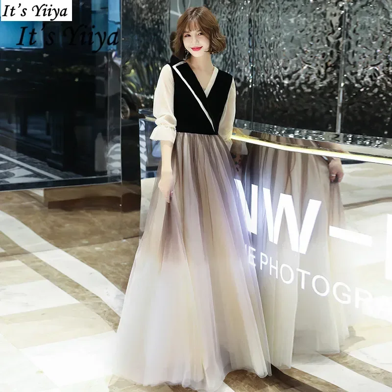 It's Yiiya Customized Evening Dress Black V-neck Robe De Soiree 3/4 Sleeve A-line Floor Length Plus size Woman Party Formal Gown
It's Yiiya Customized Evening Dress Black V-neck Robe De Soiree 3/4 Sleeve A-line Floor Length Plus size Woman Party Formal Gown