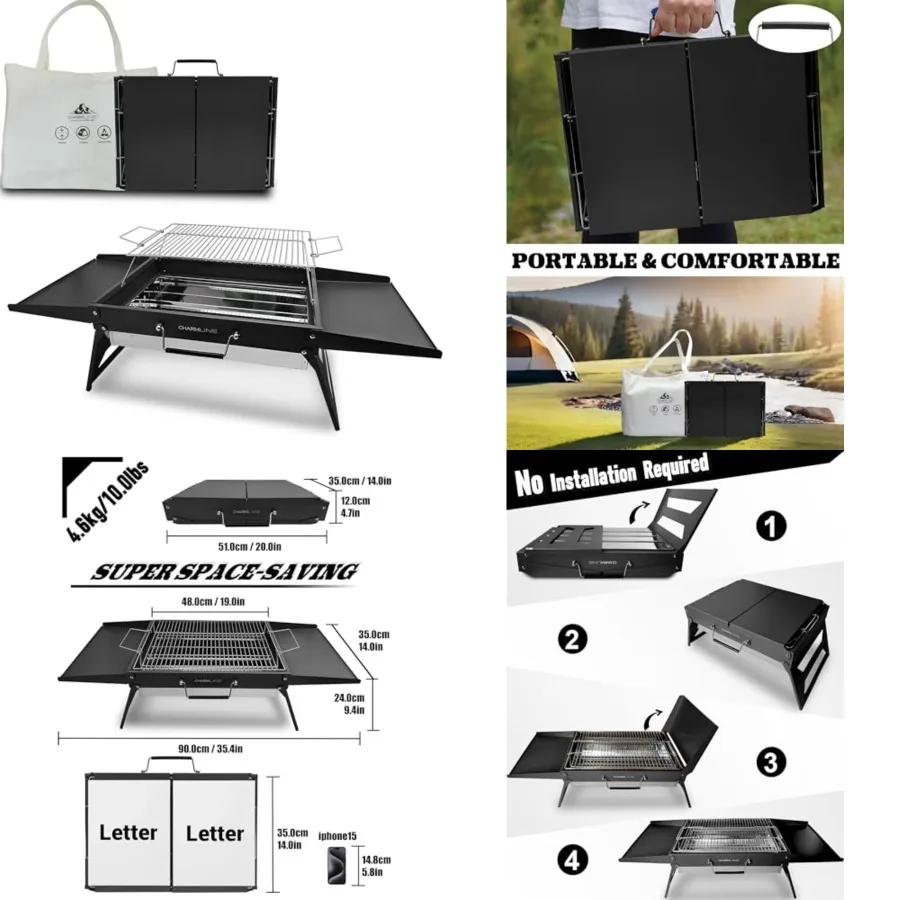 20x14 Inch Big Desktop Charcoal Grill, Liftable Grilling Net, Foldable Portable Grill for Indoor and Outdoor, BBQ Grill for Cam
20x14 Inch Big Desktop Charcoal Grill, Liftable Grilling Net, Foldable Portable Grill for Indoor and Outdoor, BBQ Grill for Cam