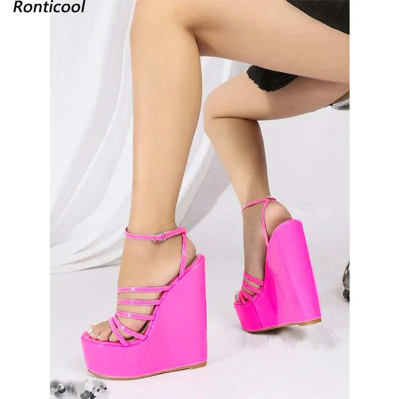 Ronticool Handmade Women's Hot Pink Platform Wedge Sandals With Ankle Strap Round Toe Fuchsia Casual Shoes US Plus Size 5-20
Ronticool Handmade Women's Hot Pink Platform Wedge Sandals With Ankle Strap Round Toe Fuchsia Casual Shoes US Plus Size 5-20