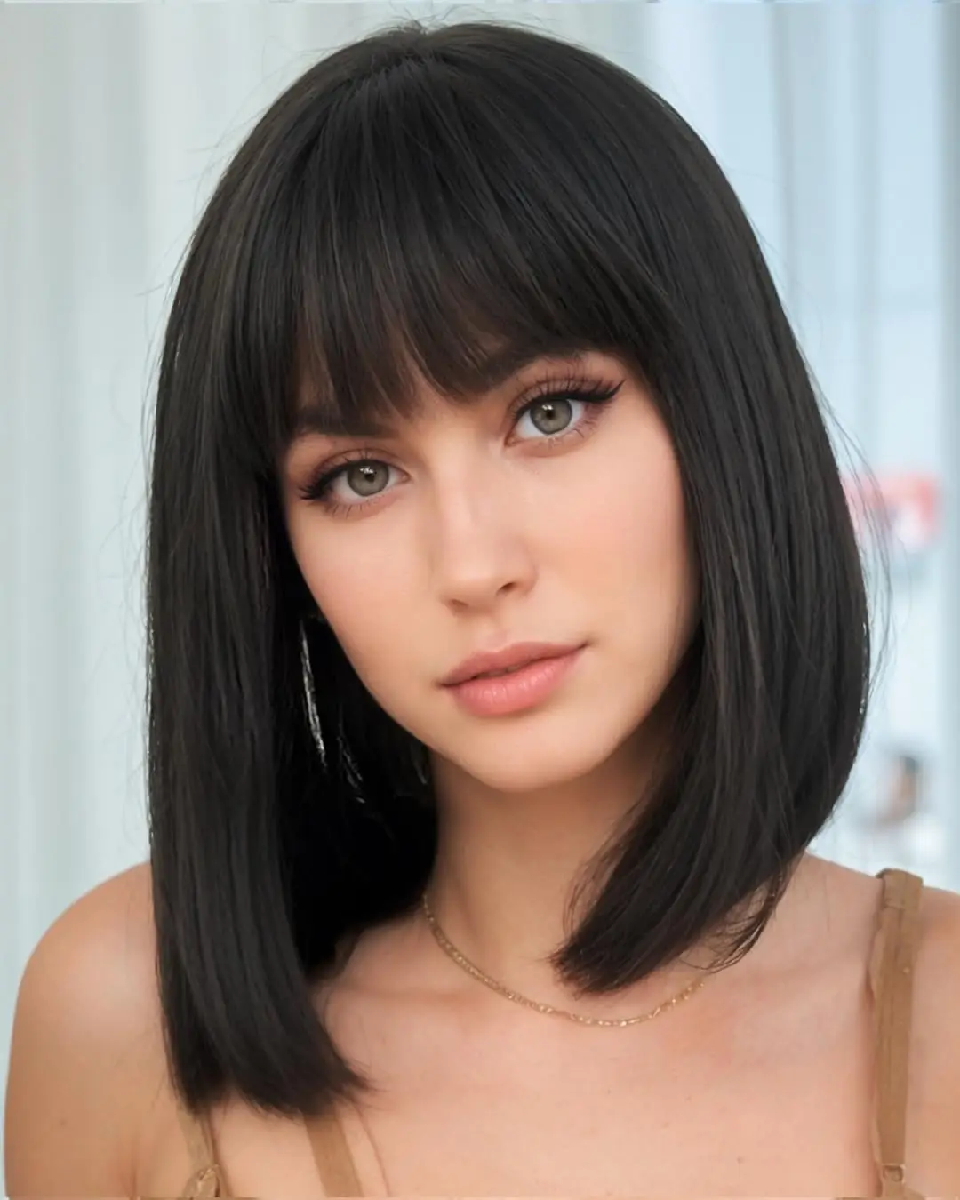 Short Bob Human Hair Wigs with Bangs None Lace Front Wigs Brazilian Straight Hair Bob Wig for Black Women Natural Color 8 Inch
Short Bob Human Hair Wigs with Bangs None Lace Front Wigs Brazilian Straight Hair Bob Wig for Black Women Natural Color 8 Inch