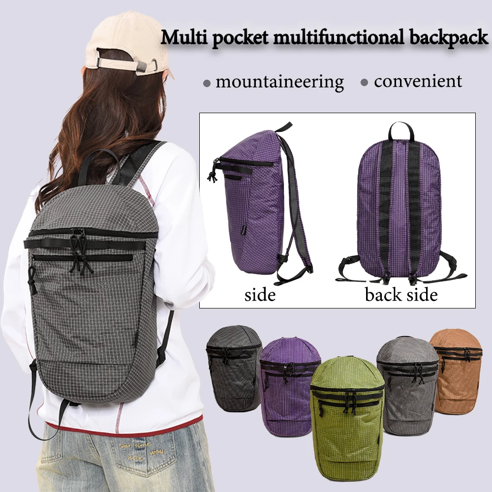 Ultralight Grid Nylon Hiking Backpack, Multi-Pocket Outdoor Daypack with Adjustable Straps for Mountaineering, Travel & Trips
Ultralight Grid Nylon Hiking Backpack, Multi-Pocket Outdoor Daypack with Adjustable Straps for Mountaineering, Travel & Trips