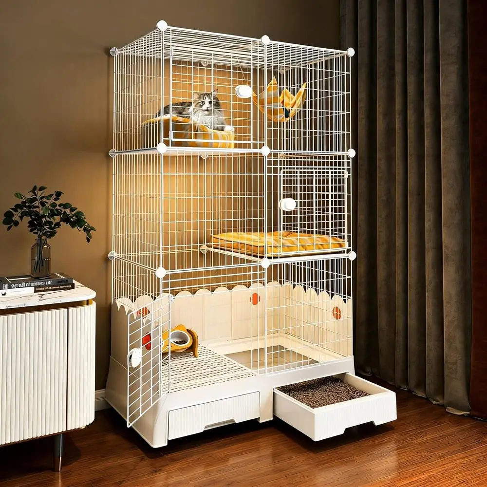 Wheeled Indoor Cat Enclosure for 1-3 Cats, 35.5L x 21.6W x 62.2H, with Litter Box
Wheeled Indoor Cat Enclosure for 1-3 Cats, 35.5L x 21.6W x 62.2H, with Litter Box