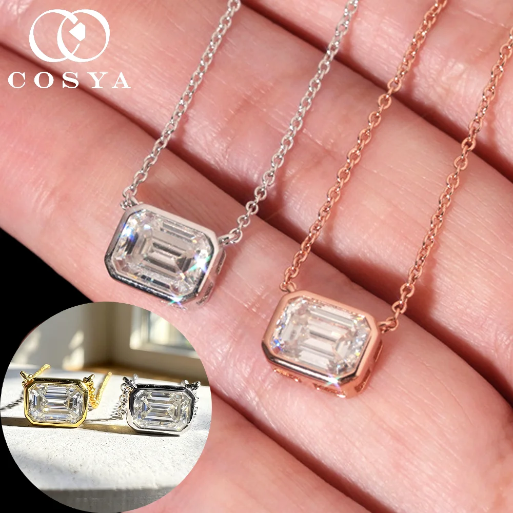 COSYA 2CT Emerald Cut Moissanite Pendant Necklaces for Women S925 Silver Solitaire Bezel Lab Diamond Party Fine Jewelry Gift
COSYA 2CT Emerald Cut Moissanite Pendant Necklaces for Women S925 Silver Solitaire Bezel Lab Diamond Party Fine Jewelry Gift