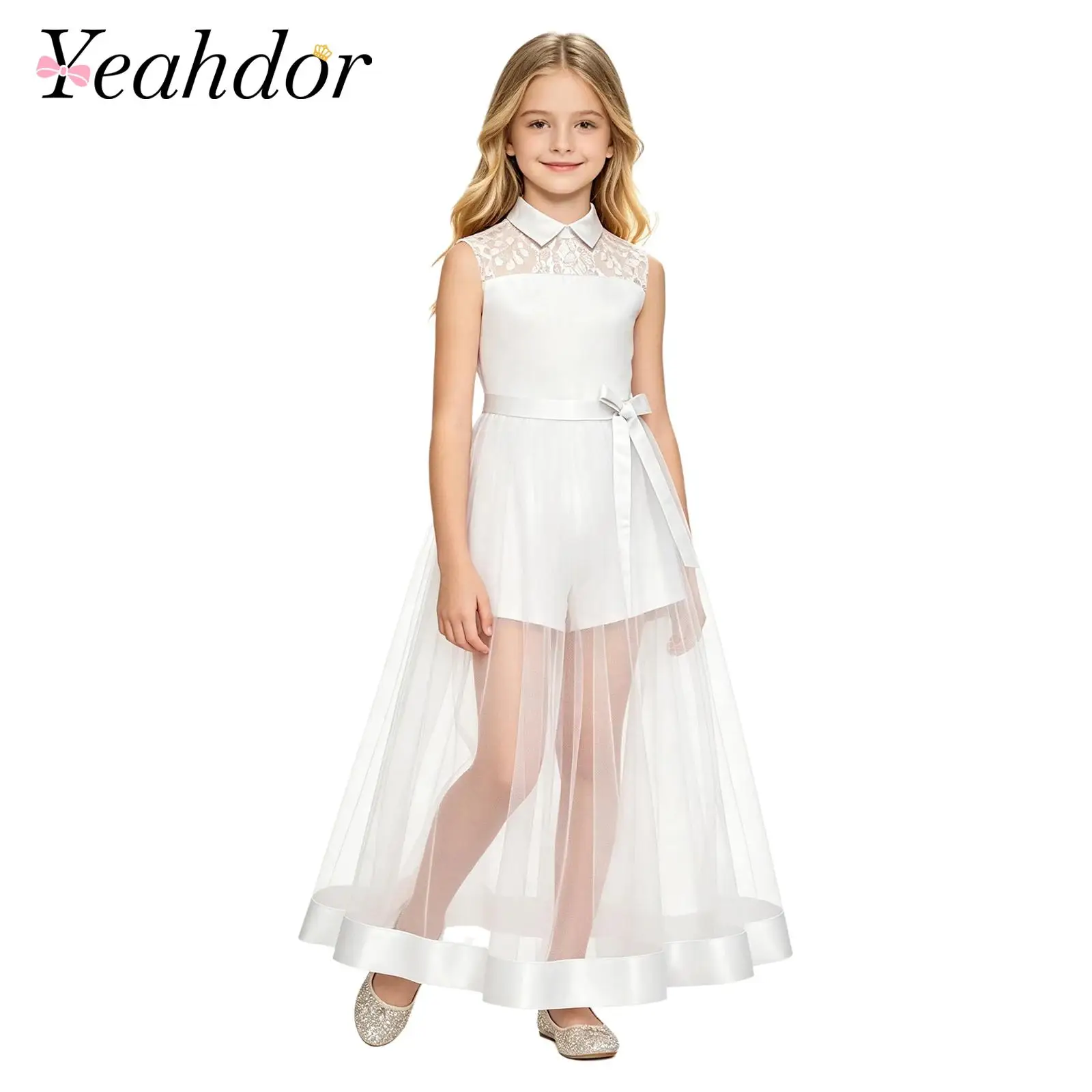 Flower Girls Dresses Kids Girls Elegant Party Rompers Dress Lapel Floral Lace Sleeveless Tulle Jumpsuit Dress Birthday Outfit
Flower Girls Dresses Kids Girls Elegant Party Rompers Dress Lapel Floral Lace Sleeveless Tulle Jumpsuit Dress Birthday Outfit