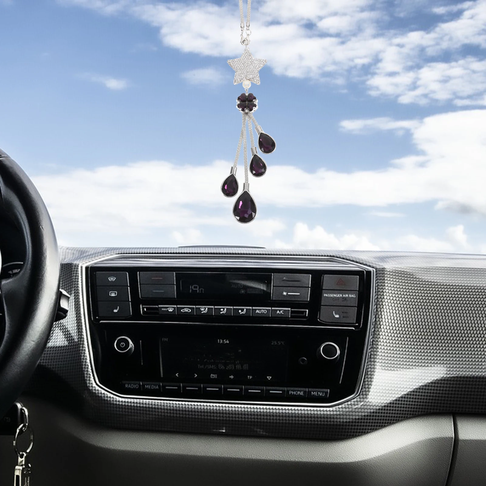 Rhinestone Rearview Mirror Pendant Car Hanging Ornament Purple Iron Drill Bling Accessories Crystal Ball Decorations Car
Rhinestone Rearview Mirror Pendant Car Hanging Ornament Purple Iron Drill Bling Accessories Crystal Ball Decorations Car