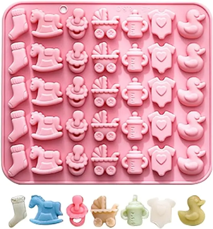 35-hole 3d Baby Shower Themed Silicone Molds Duck Utility Cart Chocolate Candy Molds for Birthday Cake Decoration Accessories
35-hole 3d Baby Shower Themed Silicone Molds Duck Utility Cart Chocolate Candy Molds for Birthday Cake Decoration Accessories