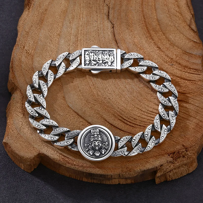 925 sterling silver zachilam thick type bracelet men and women trendy Thai silver retro retro style personality ornament
925 sterling silver zachilam thick type bracelet men and women trendy Thai silver retro retro style personality ornament