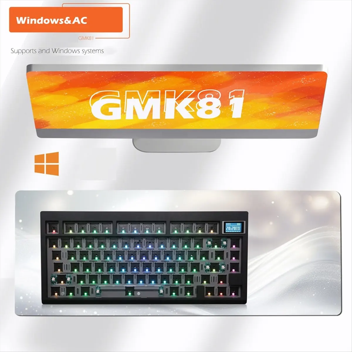 doyou GMK81 Custom Mechanical Keyboard Kit Hot Swap Bluetooth 2.4G Wireless RGB Backlit Gasket Structure Support Via White
doyou GMK81 Custom Mechanical Keyboard Kit Hot Swap Bluetooth 2.4G Wireless RGB Backlit Gasket Structure Support Via White