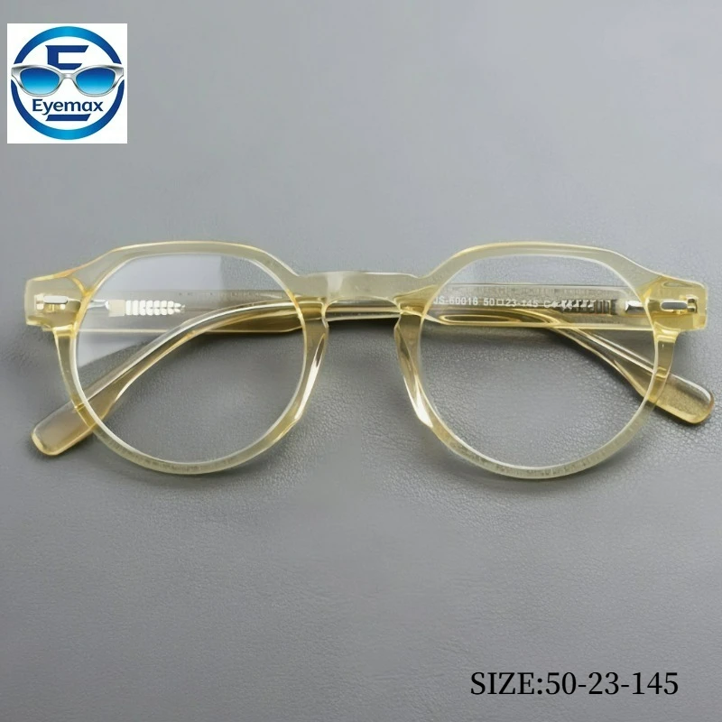 Vintage Transparent Yellow Round Acetate Eyeglasses Frame Women Ultra Light Optical Glasses Prescription Eyewear Men 50-23-145
Vintage Transparent Yellow Round Acetate Eyeglasses Frame Women Ultra Light Optical Glasses Prescription Eyewear Men 50-23-145