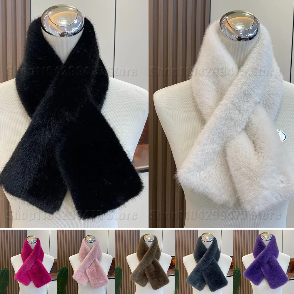 Женский зимний теплый утепленный шарф с перекрестным воротником, однотонный шарф из искусственного кроличьего меха, модные мягкие пушистые шарфы для шеи
Женский зимний теплый утепленный шарф с перекрестным воротником, однотонный шарф из искусственного кроличьего меха, модные мягкие пушистые шарфы для шеи