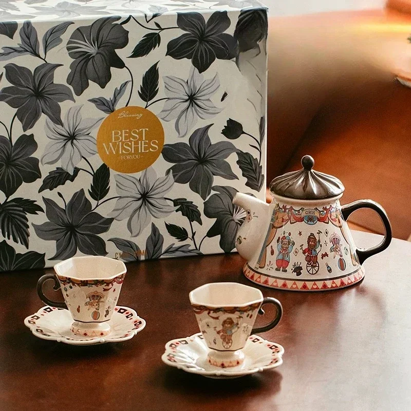 CLL retro ceramic pot teapot high temperature resistant home office coffee cup saucer with lid mug gift box
CLL retro ceramic pot teapot high temperature resistant home office coffee cup saucer with lid mug gift box