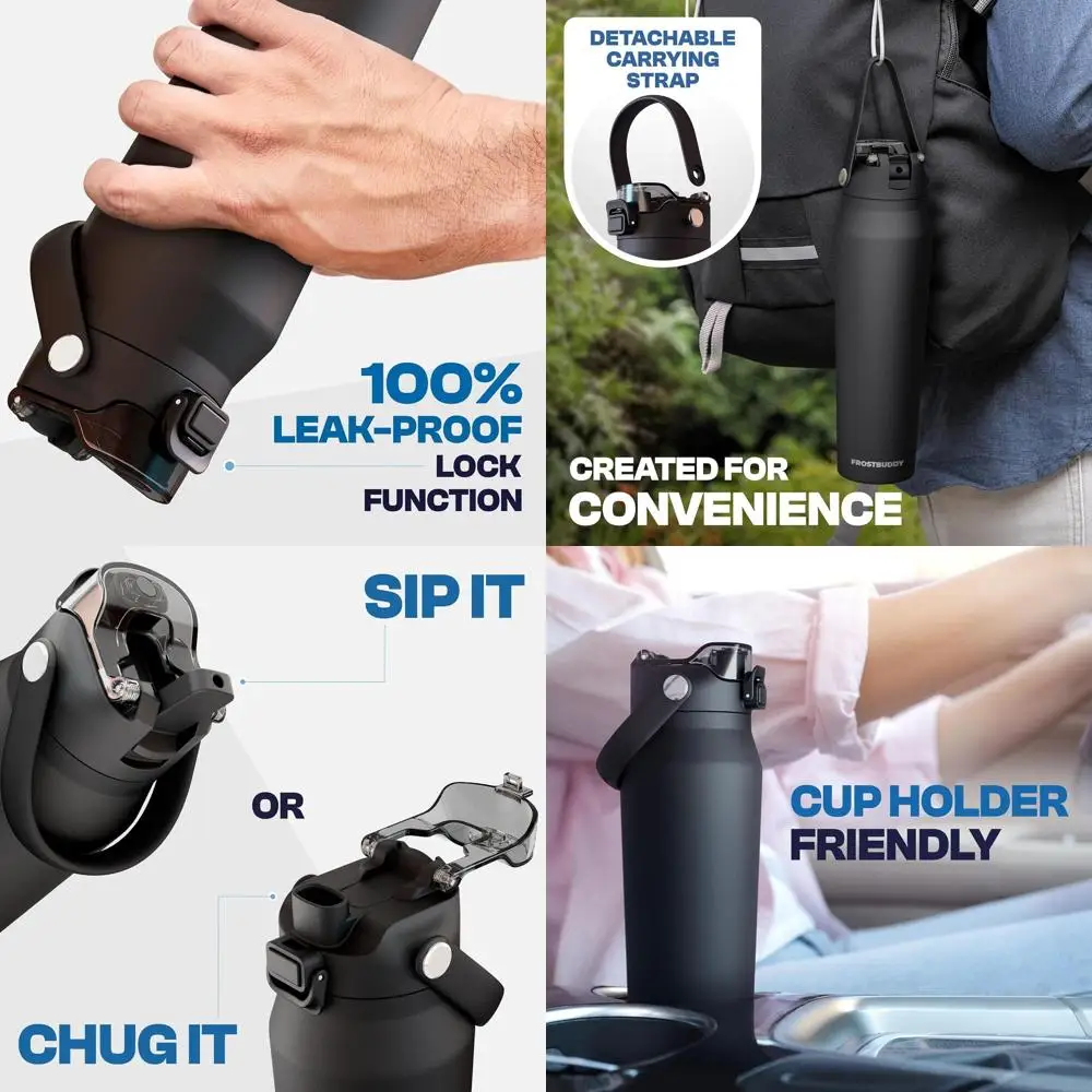 24-Hour Insulated Water Bottle with Straw and Chug Lid | Leak-Proof Stainless Steel | Sweat-Proof, Cup Holder Friendly | Perfect
24-Hour Insulated Water Bottle with Straw and Chug Lid | Leak-Proof Stainless Steel | Sweat-Proof, Cup Holder Friendly | Perfect