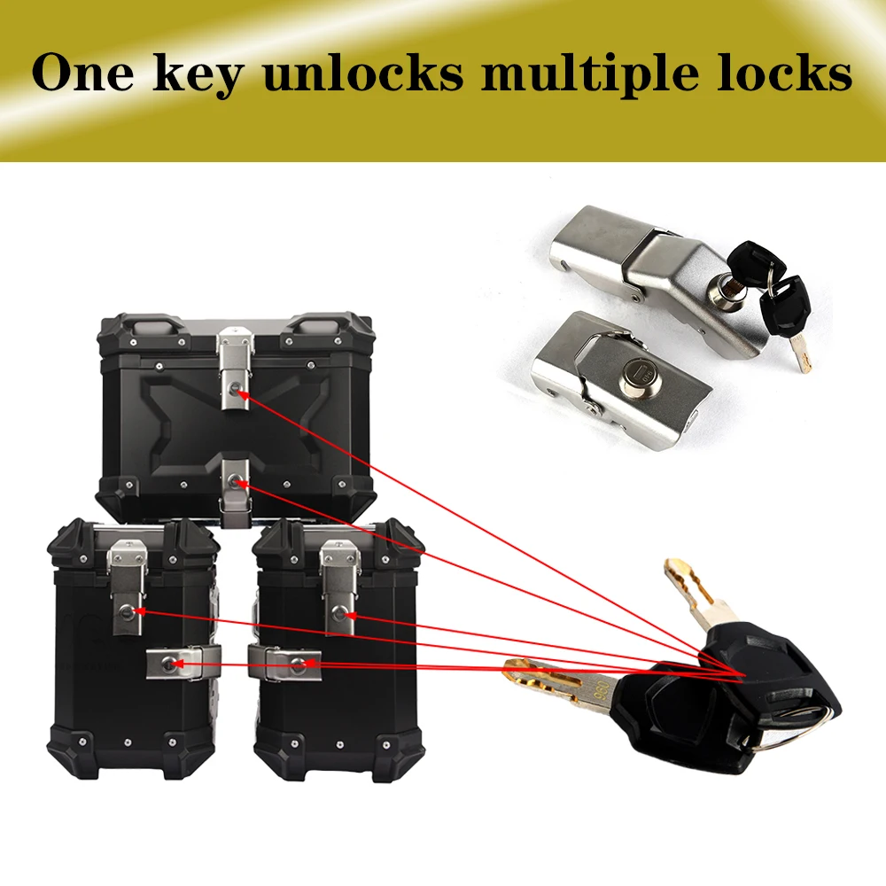 Universal 36L-100L Motorcycle Luggage Trunk Top 38L Box Side Case Storage Toolbox Key Lock Replacement Moto Accessories Aluminum
Universal 36L-100L Motorcycle Luggage Trunk Top 38L Box Side Case Storage Toolbox Key Lock Replacement Moto Accessories Aluminum