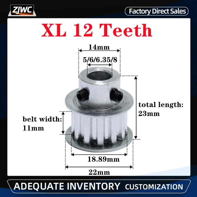 1pc XL 12T Timing Pulley 11mm Width Toothed Belt Pulley 5/6/6.35/8mm Bore 5.08mm Teeth Pitch 12Teeth Transmisson Pulley
1pc XL 12T Timing Pulley 11mm Width Toothed Belt Pulley 5/6/6.35/8mm Bore 5.08mm Teeth Pitch 12Teeth Transmisson Pulley