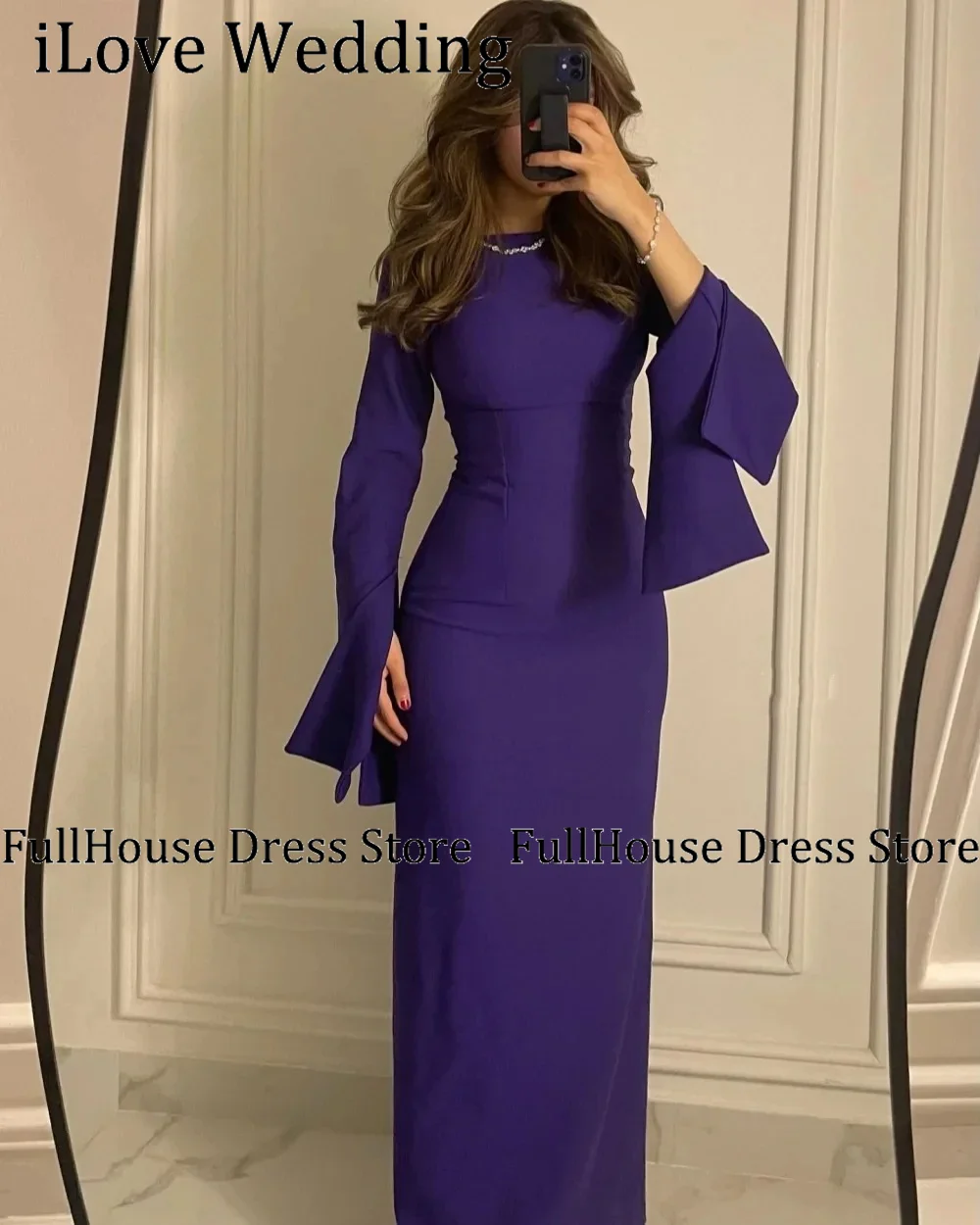 Современное плиссированное вечернее платье с круглым вырезом и длинными рукавами на заказ, с открытой спиной, длиной до пола, платье-футляр в Саудовской Аравии, Vestidos de
Современное плиссированное вечернее платье с круглым вырезом и длинными рукавами на заказ, с открытой спиной, длиной до пола, платье-футляр в Саудовской Аравии, Vestidos de